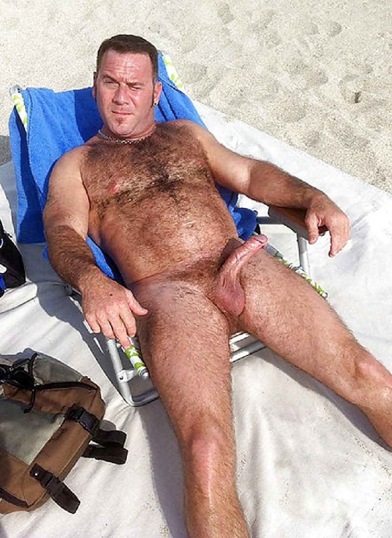 Mature naked men on the beach