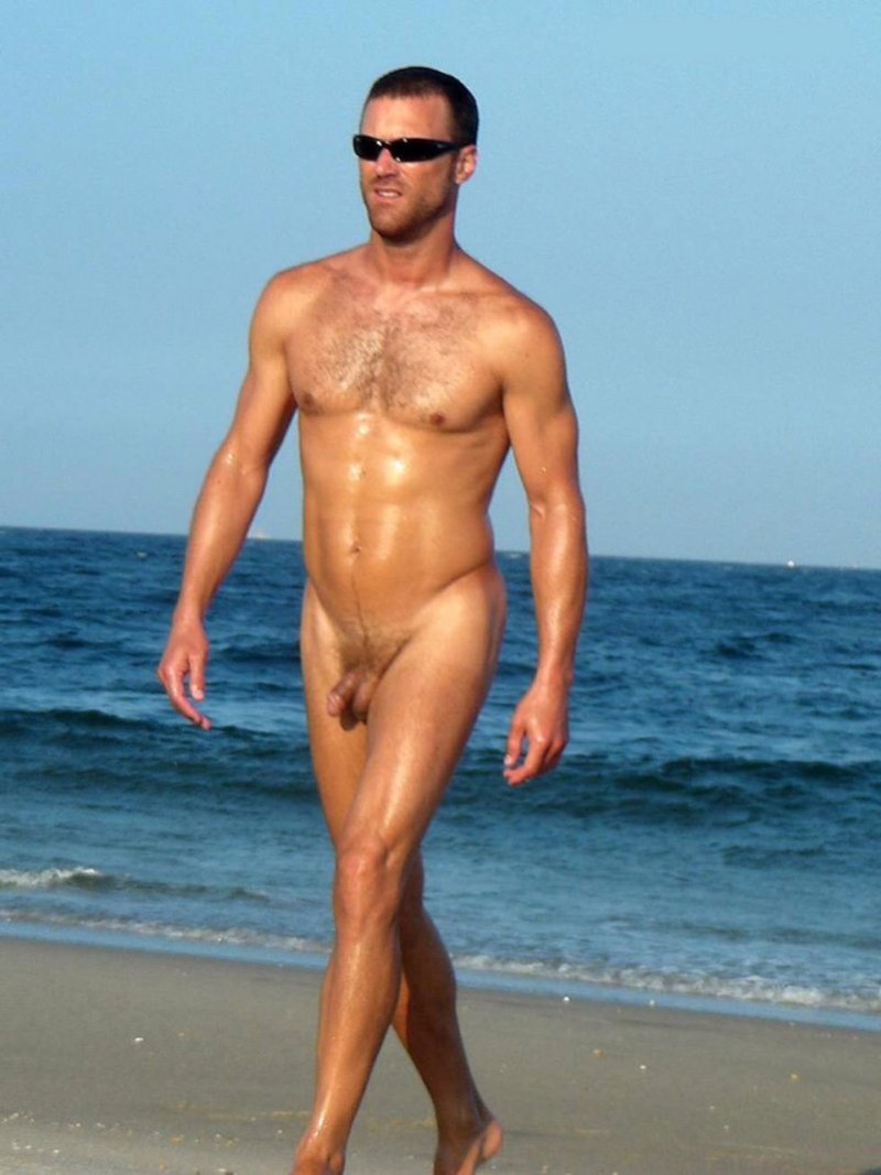 Men's nudity on the beach