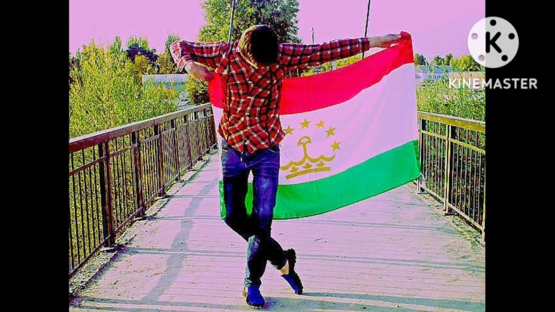 The guy with the flag of Tajikistan