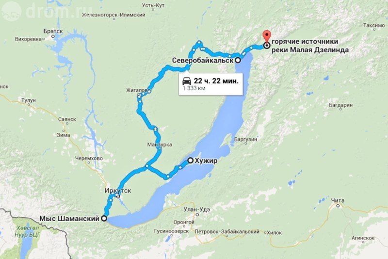 Road Ust Kut Bratsk map