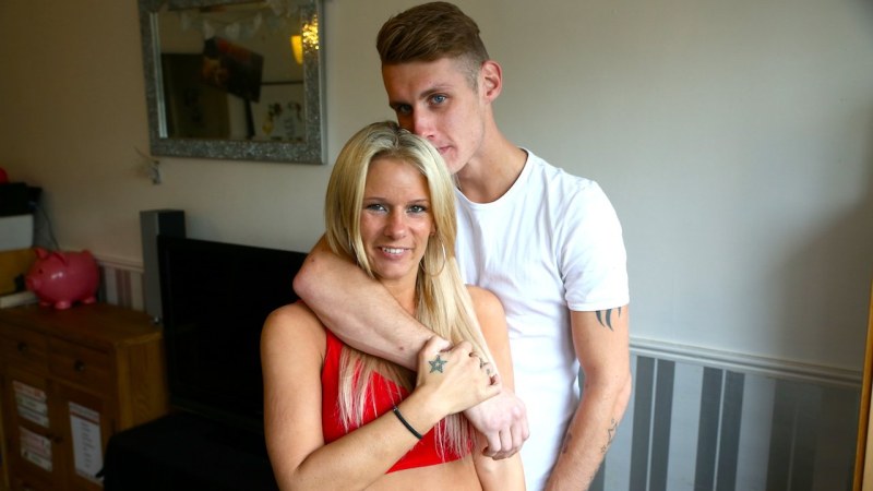 Homemade gangbang with blonde