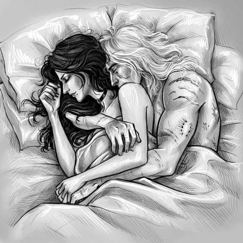 Beautiful brunettes in bed