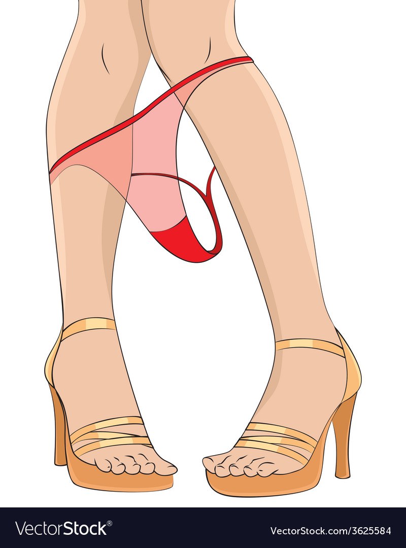Lowered panties and shoes