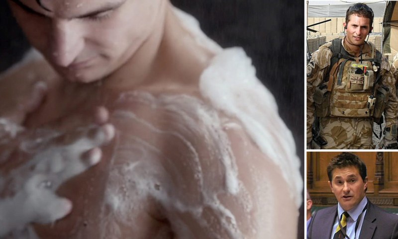 Man in the shower advertising