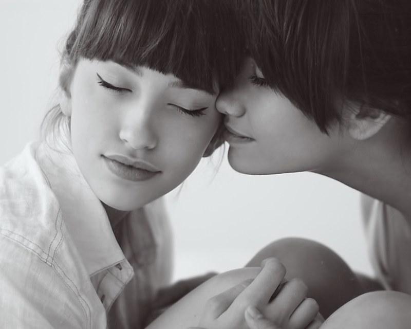 Two girls tenderness