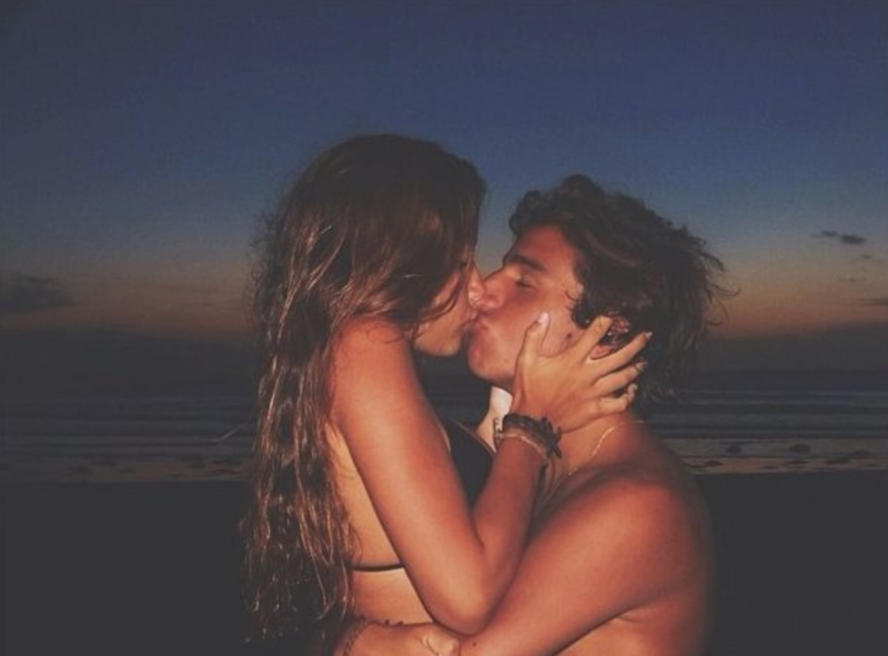 Wedding kiss of girls