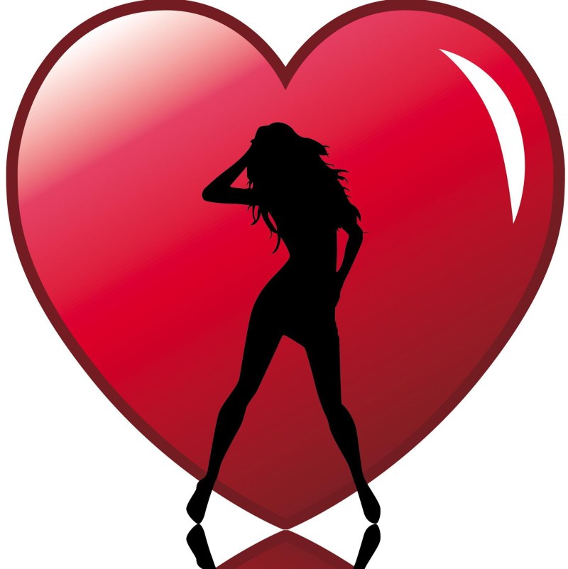 The silhouette of the girl