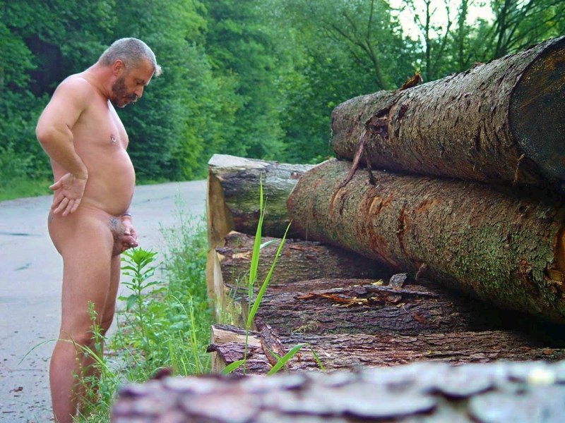 Beautiful men naked in nature