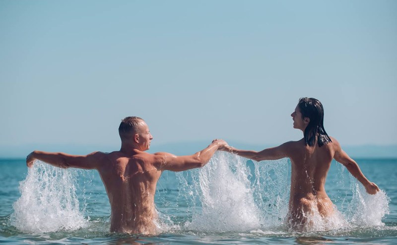 The girl finished under water