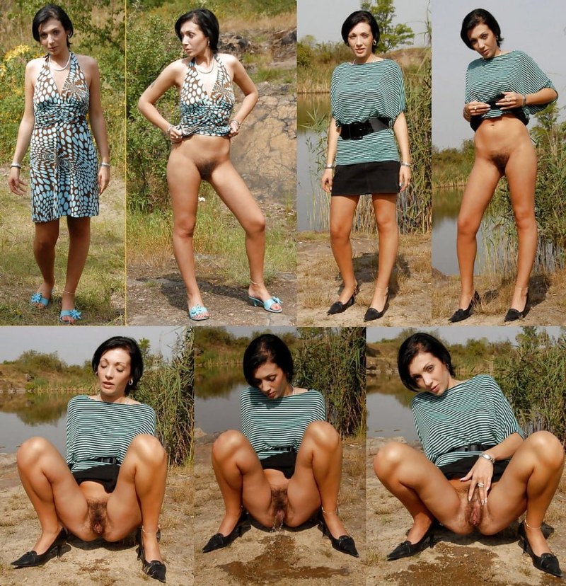 Collage dressed and stripped girls