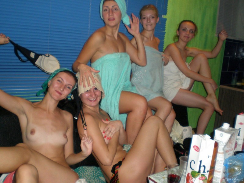 Naked corporate party in the sauna
