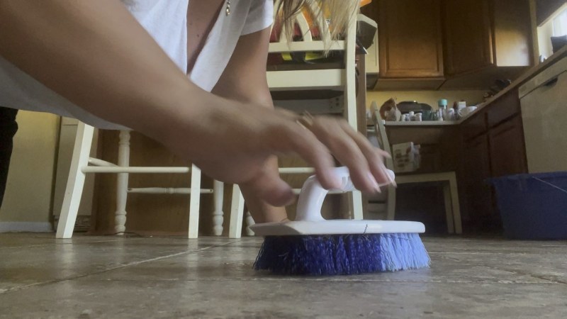 Beauties wash the room