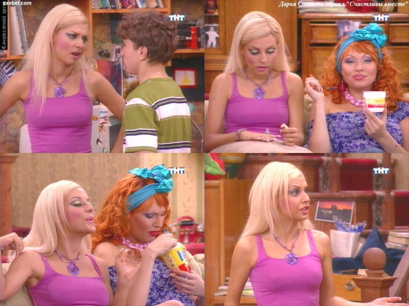 The blonde sucked from two
