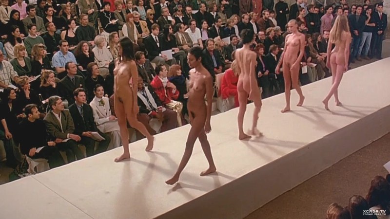 Fashion show with bare breasts