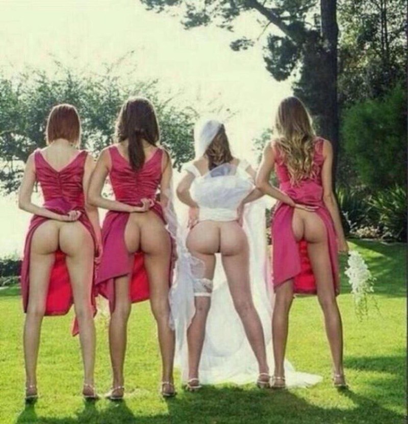 Girl in a dress without panties