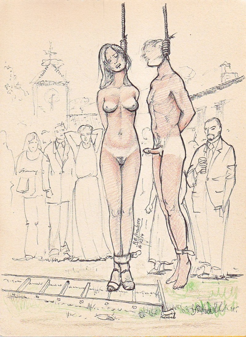 Hanged naked women