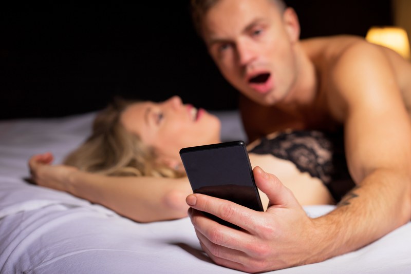 Smartphone in bed
