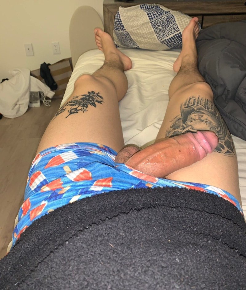 Big Hairy Cock Sticking Out of the Underpants