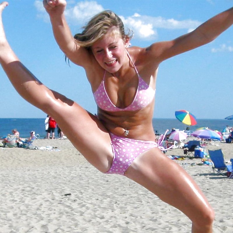 Hairy pussy girls on the beach