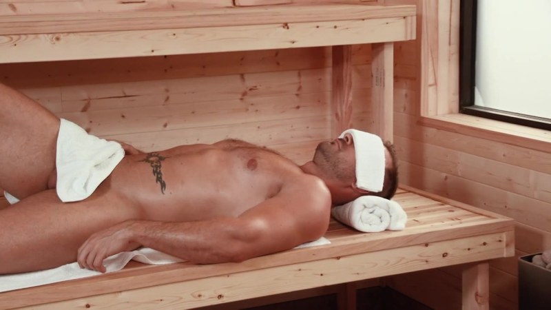 Boys and girls in the saunas