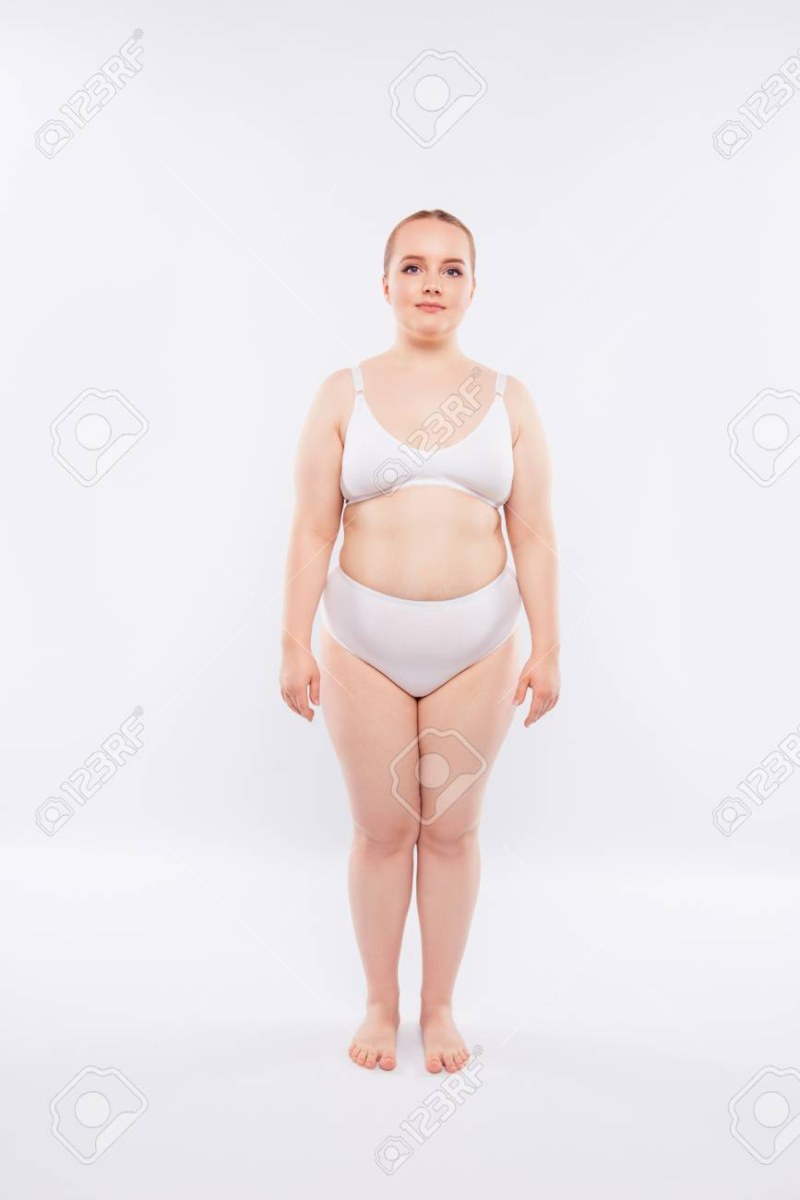 Sad woman fat in linen