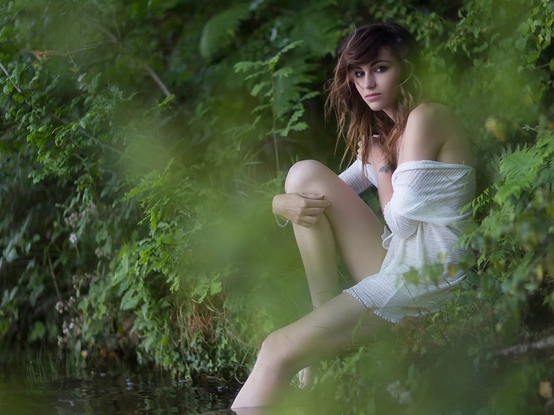 Naked photo shoot in nature