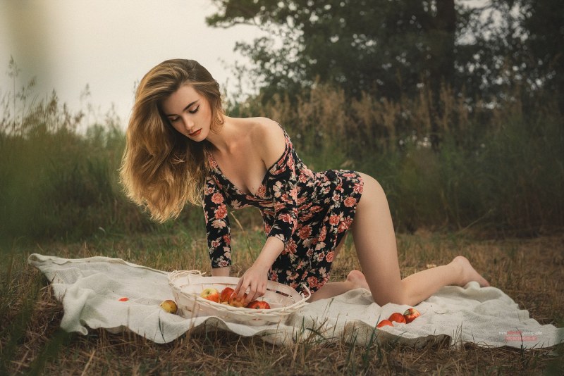 Girl in a dress summer