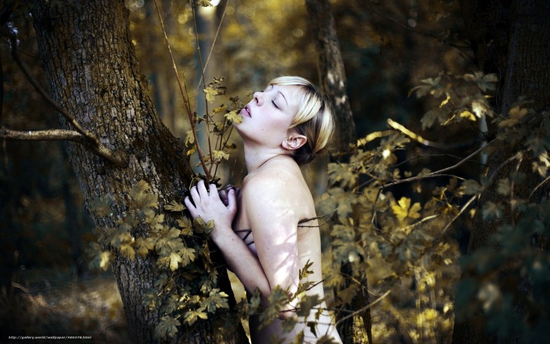 Aesthetic nude girl in the forest