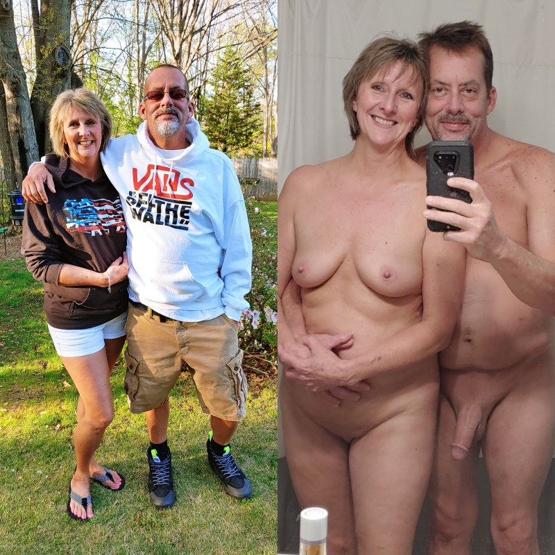 Separate naked old women