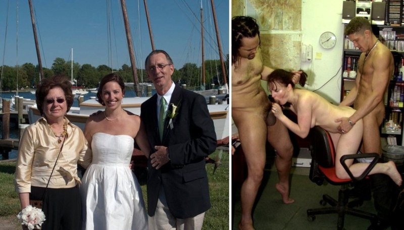Naked wife after the wedding