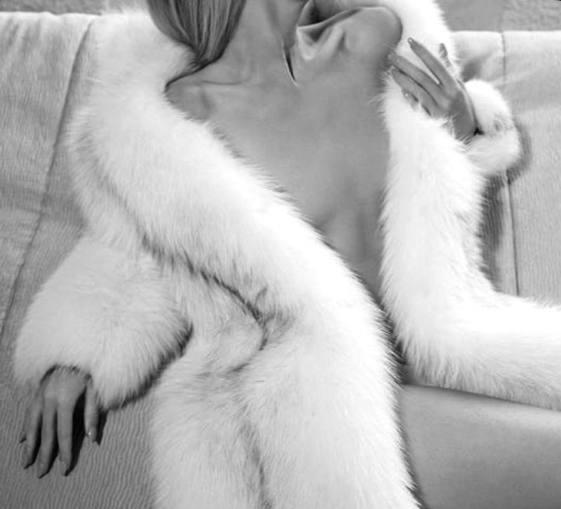 Long coat on the naked body