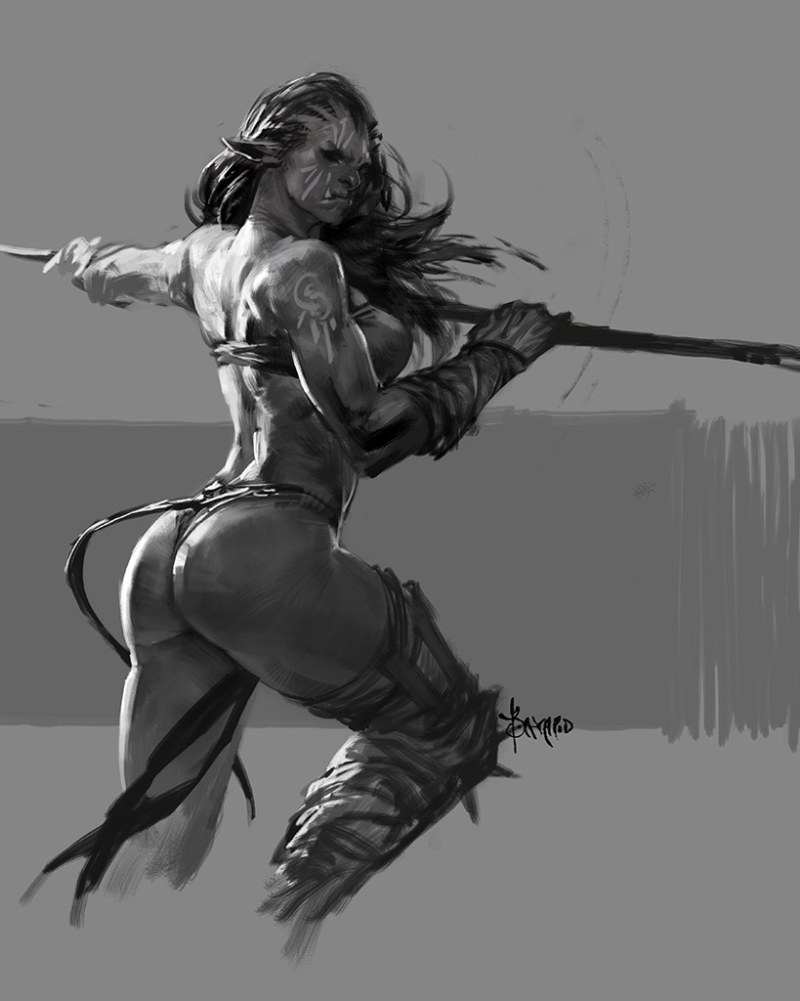 Girl with a spear