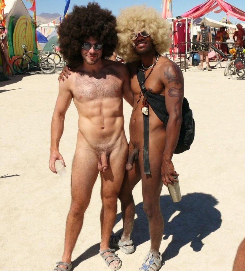 Naked men on the beach festival