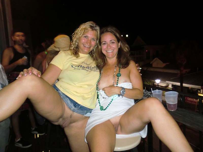 Wife without panties at a party
