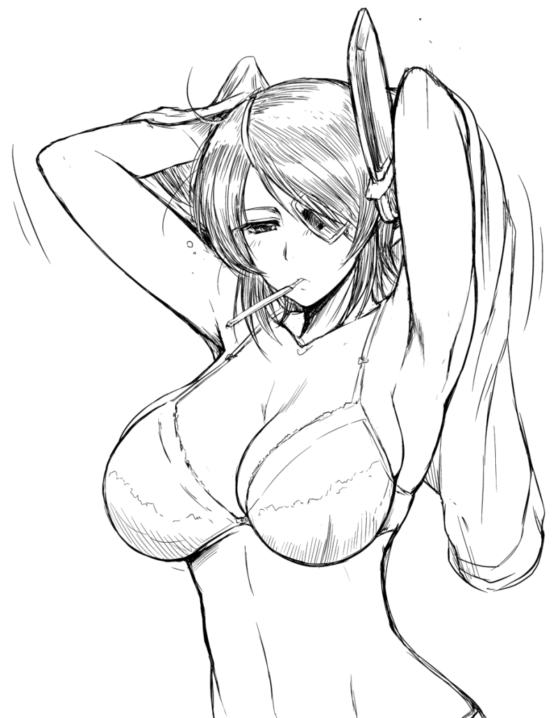Girl in a T -shirt without a bra