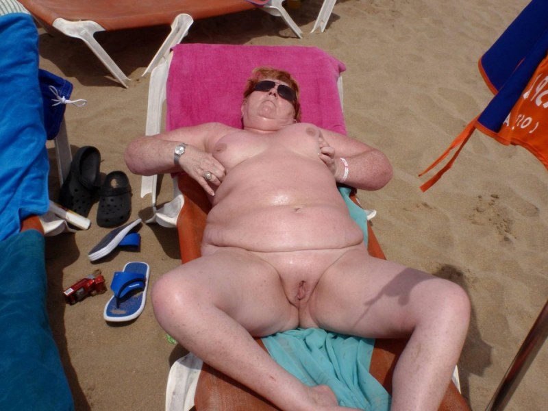 Naked elderly women with a member
