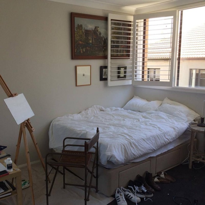 Double -tier bed in hostel